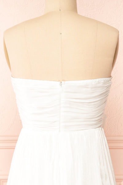Anaiis White Strapless Midi Dress | Boutique 1861 back close-up