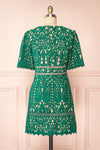 Analla Short Green Crocheted Lace Dress | Boutique 1861 back view