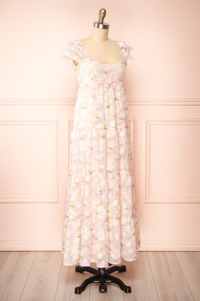 Anania Shimmery Floral Midi Dress | Boutique 1861  side view