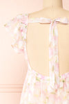 Anania Shimmery Floral Midi Dress | Boutique 1861 back close-up
