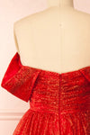 Anastriana Red Sparkly Off-Shoulder Midi Dress | Boutique 1861 back