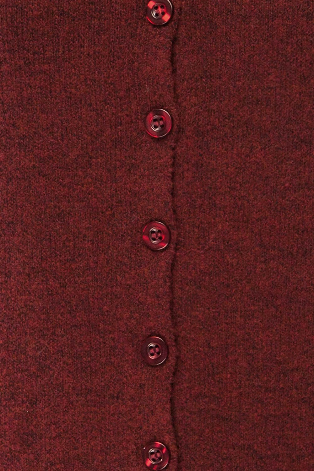 Andenes Burgundy Buttoned-Up Cardigan | La petite garçonne fabric 