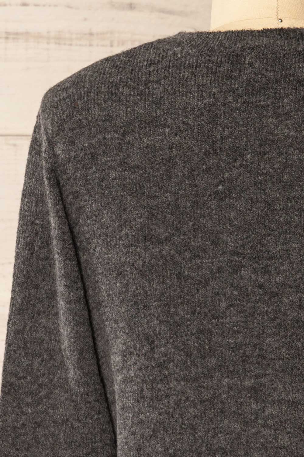 Andenes Grey Buttoned-Up Cardigan | La petite garçonne back