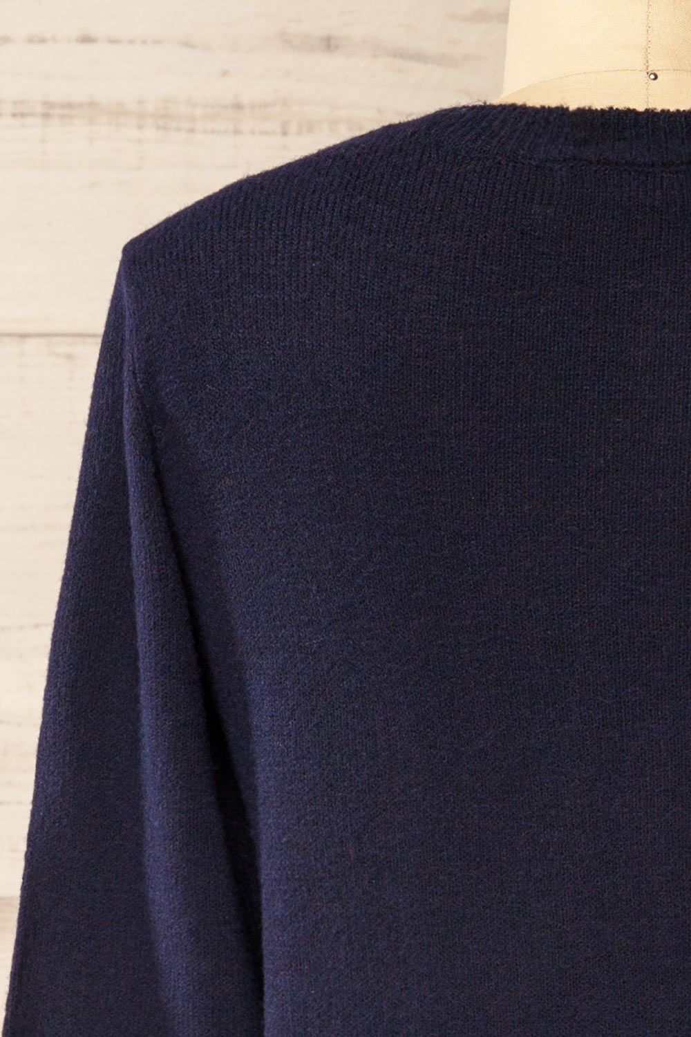 Andenes Navy Buttoned-Up Cardigan | La petite garçonne back
