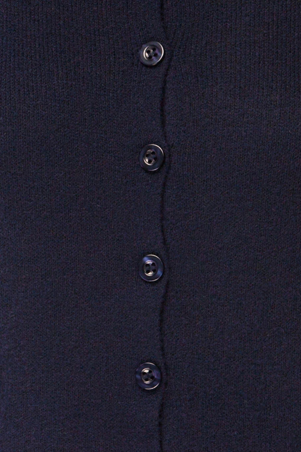Andenes Navy Buttoned-Up Cardigan | La petite garçonne fabric 