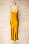 Andora Gold Satin Midi Dress | La petite garçonne  side view