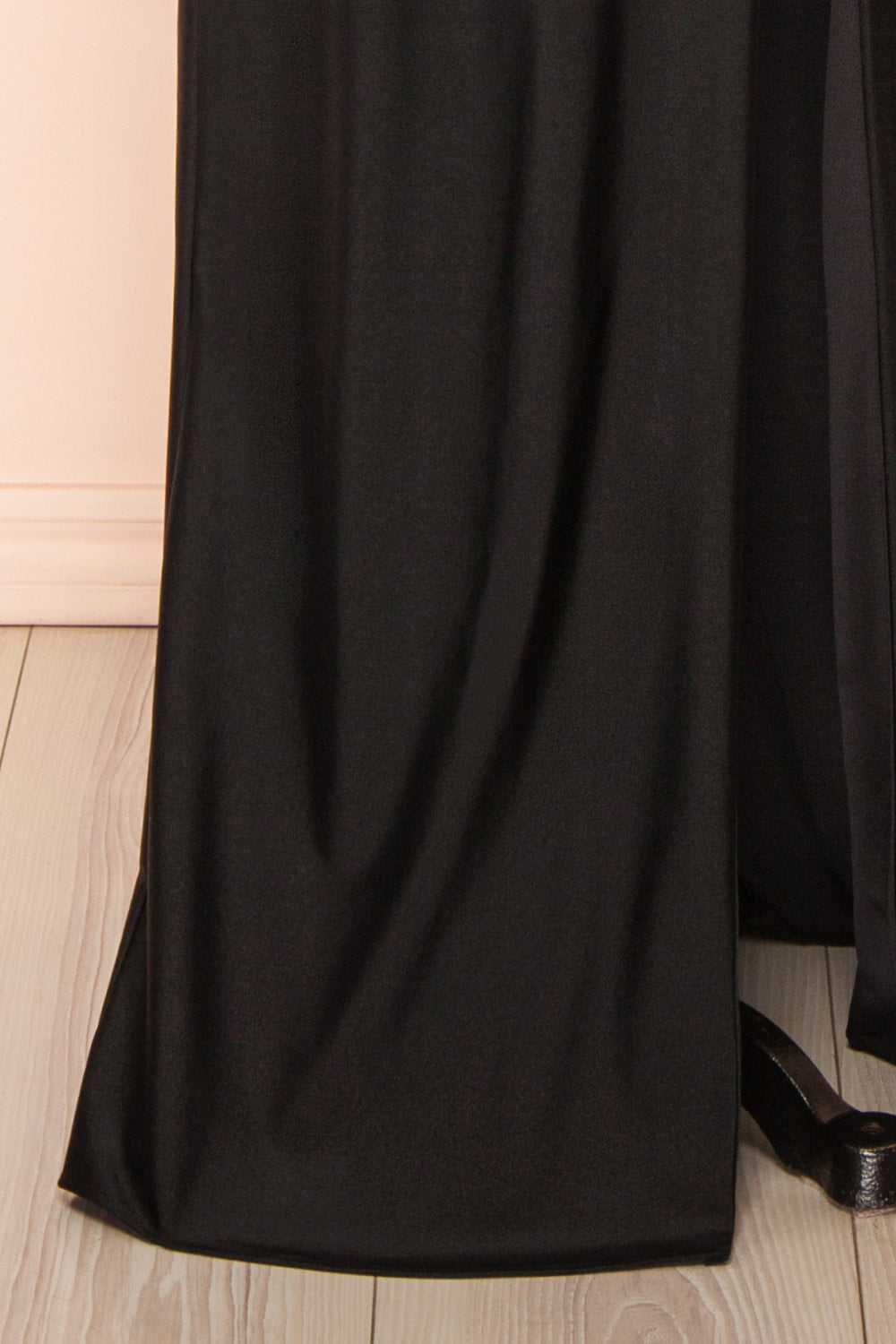 Angelina Black Maxi Dress w/ Mesh Underbust | Boutique 1861 bottom