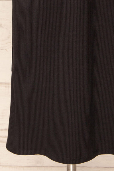 Anikara Black Ribbed Midi Halter Dress | La petite garçonne bottom