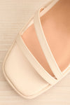 Aniston Ivory Platform Heeled Sandals | La petite garçonne flat close-up