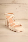 Aniston Ivory Platform Heeled Sandals | La petite garçonne front view