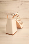 Aniston Ivory Platform Heeled Sandals | La petite garçonne back view