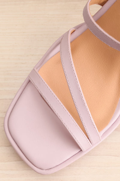 Aniston Lilac Platform Heeled Sandals | La petite garçonne flat close-up