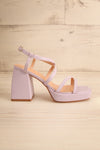 Aniston Lilac Platform Heeled Sandals | La petite garçonne side view