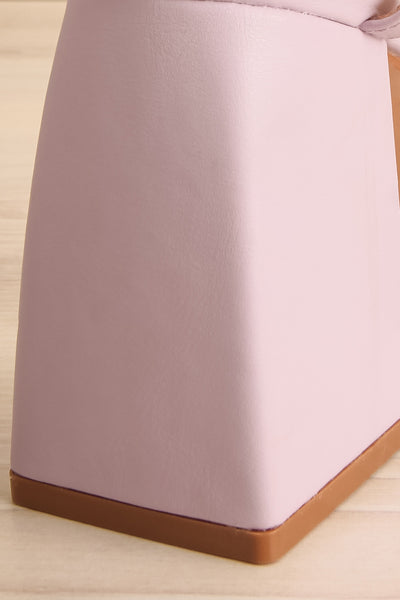Aniston Lilac Platform Heeled Sandals | La petite garçonne back close-up