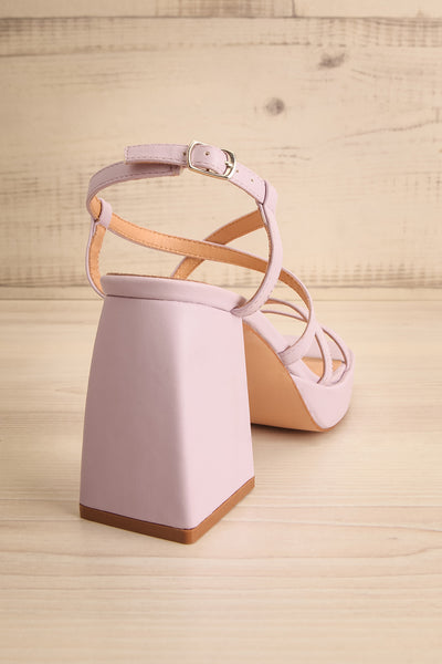 Aniston Lilac Platform Heeled Sandals | La petite garçonne back view