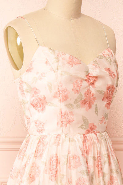 Anjo Floral A-Line Midi Dress | Boutique 1861 side close-up
