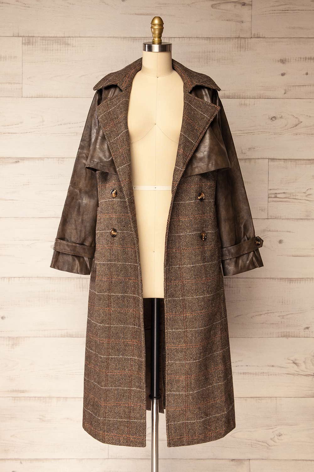 Ankeny Brown Trench Coat with Belt | La petite garçonne open view