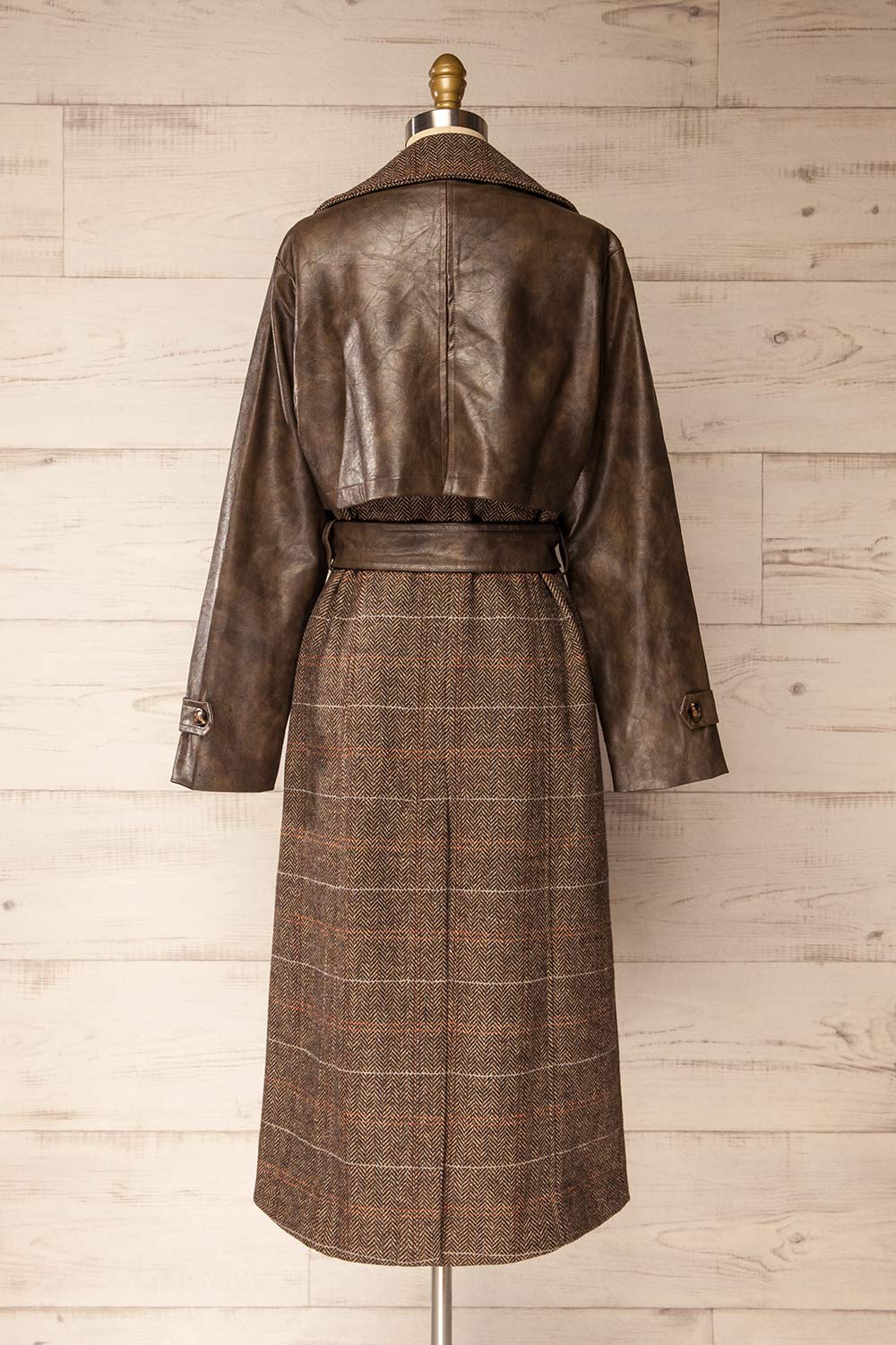 Ankeny Brown Trench Coat with Belt | La petite garçonne back view
