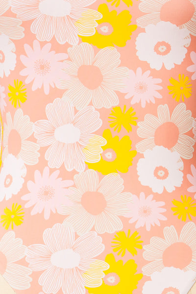 Annecy One-Piece Pink Floral Swimsuit | La petite garçonne texture
