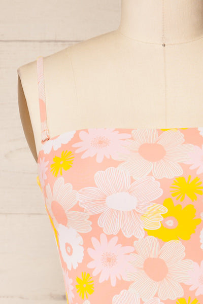 Annecy One-Piece Pink Floral Swimsuit | La petite garçonne front detail