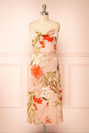 Annelise Pink Cowl Neck Floral Midi Dress | Boutique 1861 front view