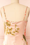 Annelise Pink Cowl Neck Floral Midi Dress | Boutique 1861 back close-up
