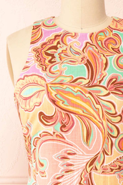 Antheia Short Paisley Dress | Boutique 1861  front close-up