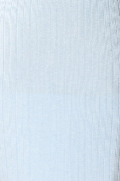 Antibes Blue Short Ribbed Knit Dress | La petite garçonne texture
