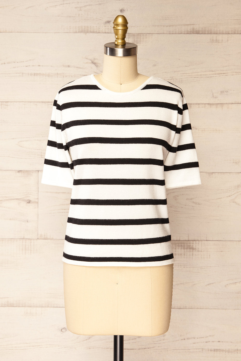 Antigua Striped Soft Knit T-Shirt | La petite garçonne front view