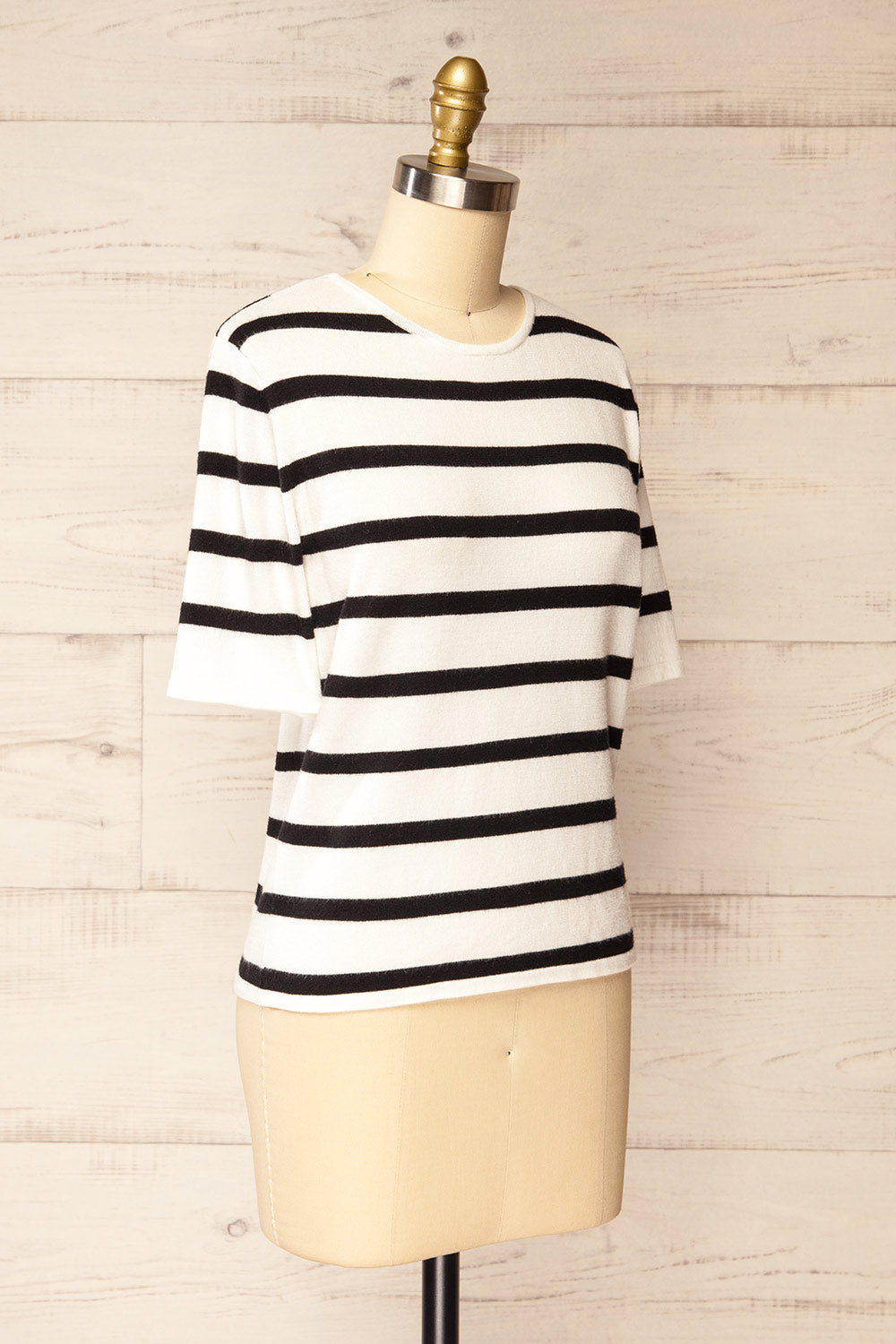 Antigua Striped Soft Knit T-Shirt | La petite garçonne side view