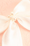 Antimony White Bow Hair Clip w/ Pearls | Boudoir 1861 close-up