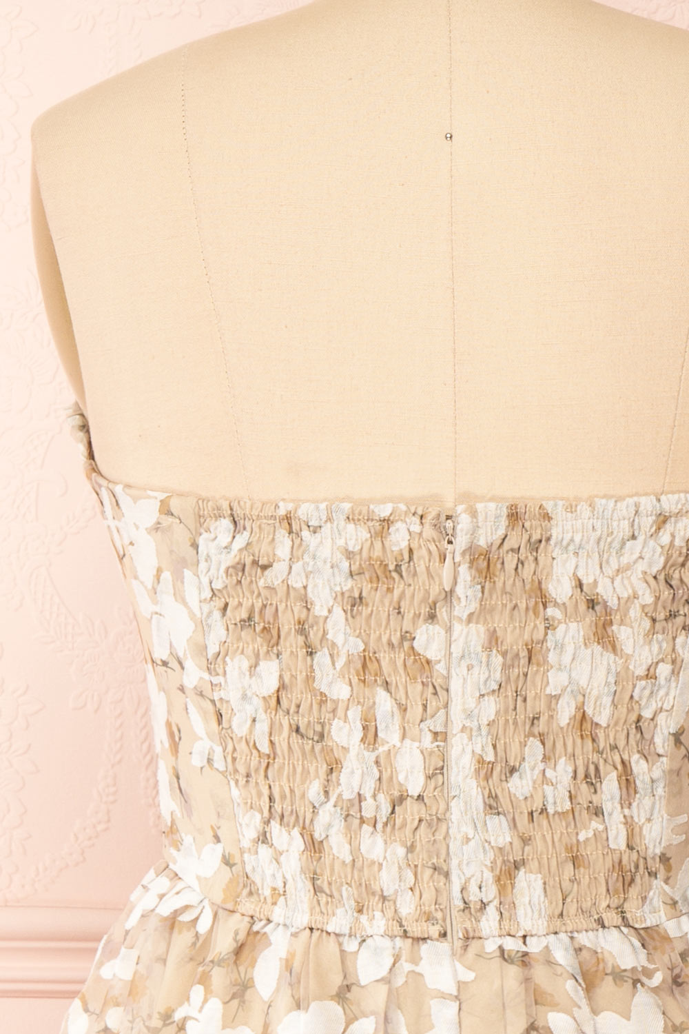 Antonina Bustier Floral Midi Dress | Boutique 1861 back close-up