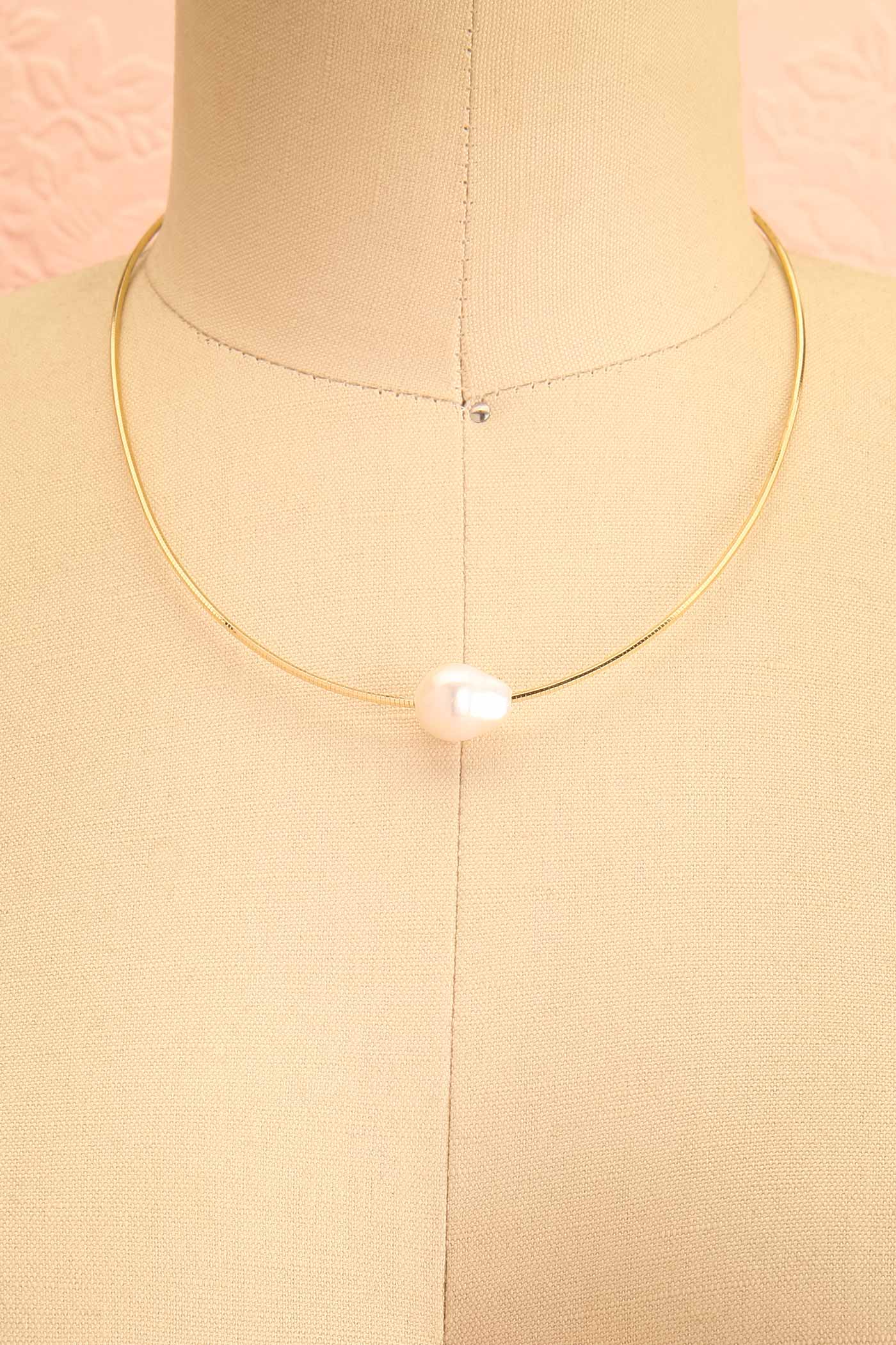 Aokai Gold Dipped Snake Chain Necklace with Irregular Pearl at boutique 1861