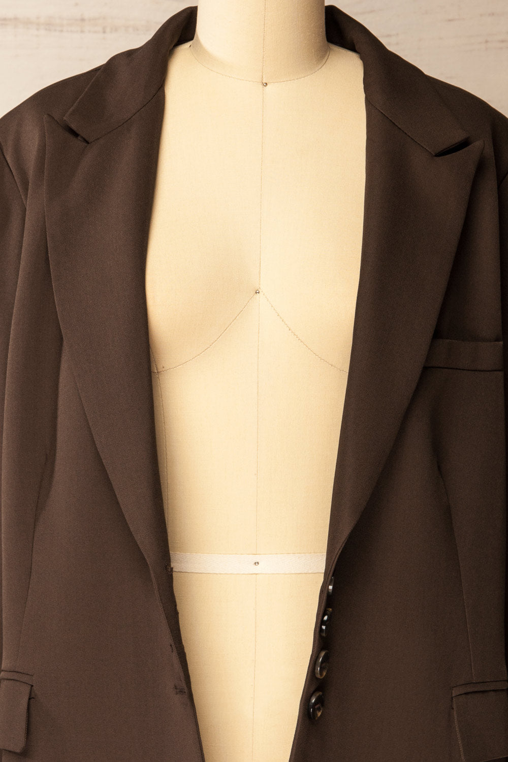 Aosta Brown Oversized Blazer with Back-Tie | La petite garçonne open