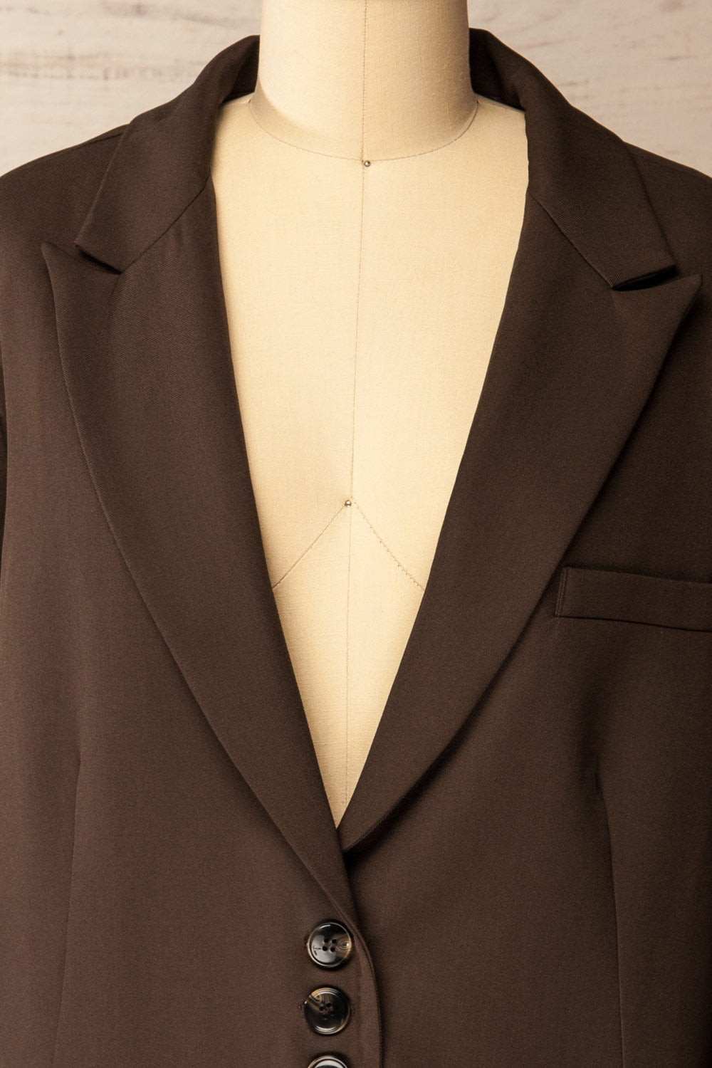 Aosta Brown Oversized Blazer with Back-Tie | La petite garçonne front