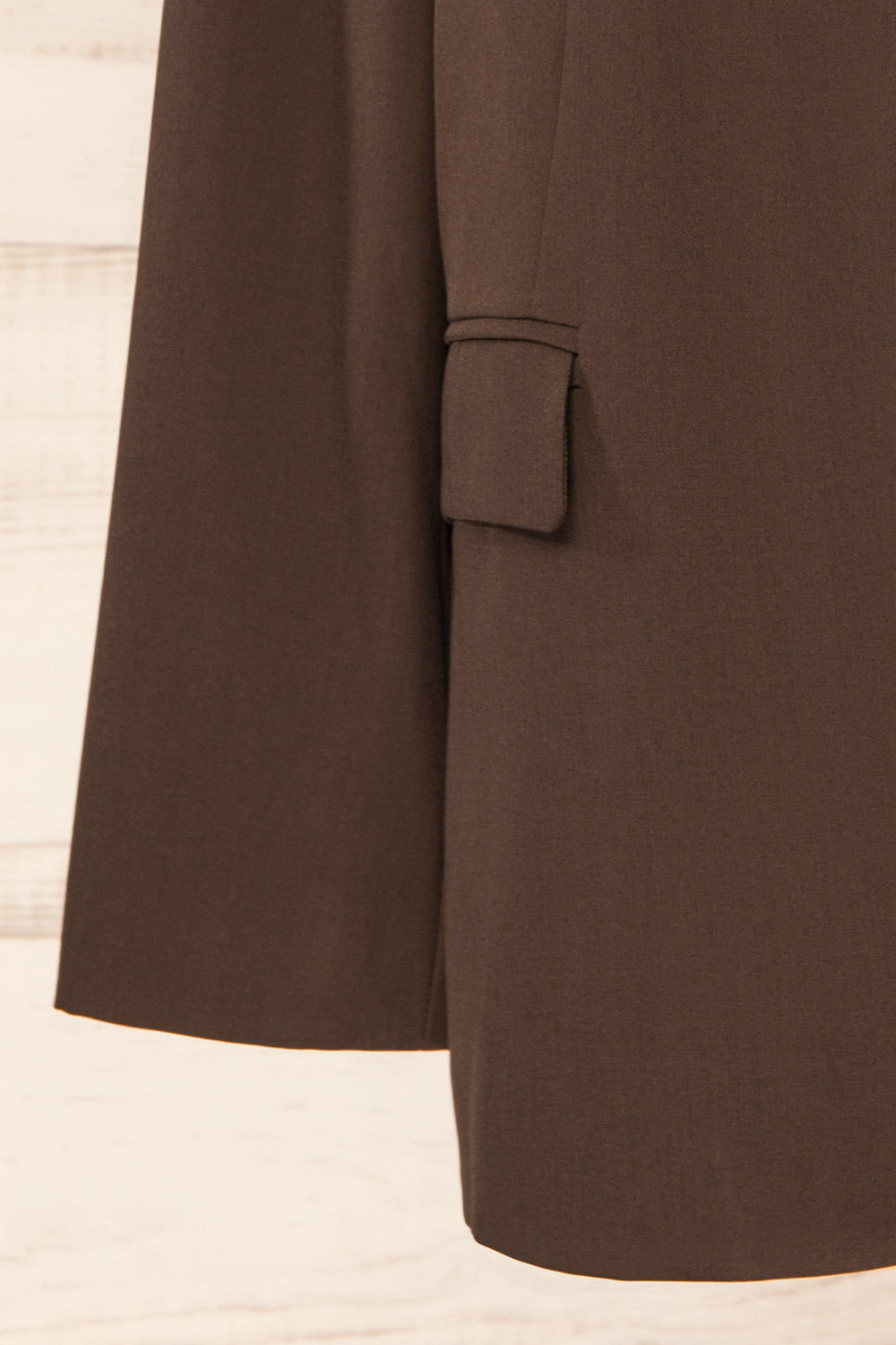 Aosta Brown Oversized Blazer with Back-Tie | La petite garçonne sleeve 