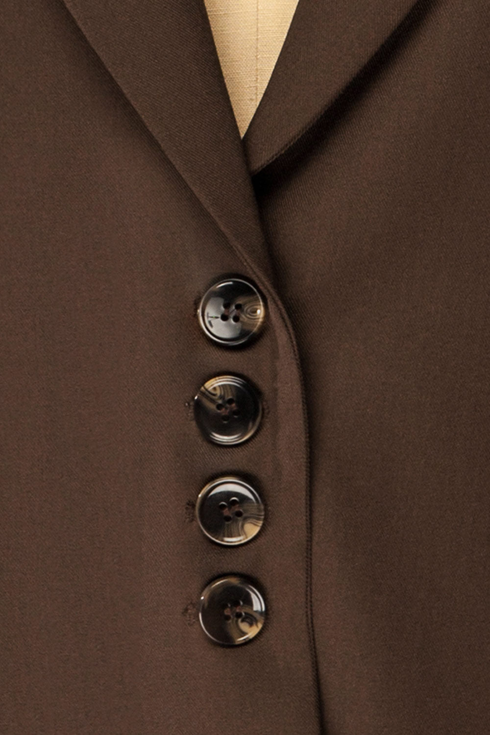 Aosta Brown Oversized Blazer with Back-Tie | La petite garçonne fabric 