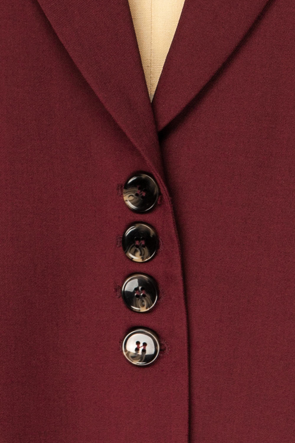 Aosta Burgundy Oversized Blazer with Back-Tie | La petite garçonne fabric 