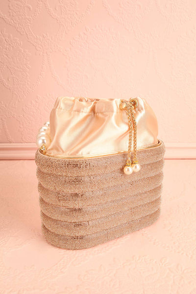 Apasiona Champagne Crystal Bucket Bag | Boutique 1861 side view