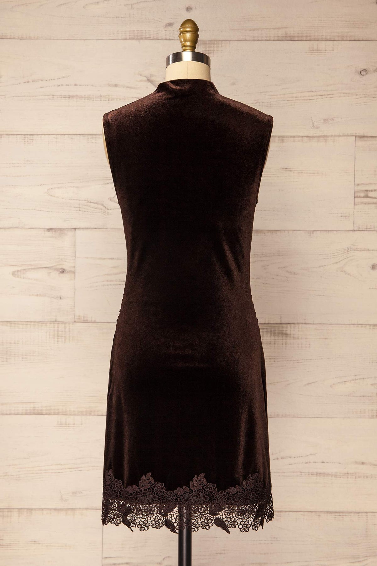 back view of Appietto Brown Velvet Short Dress at La petite garçonne