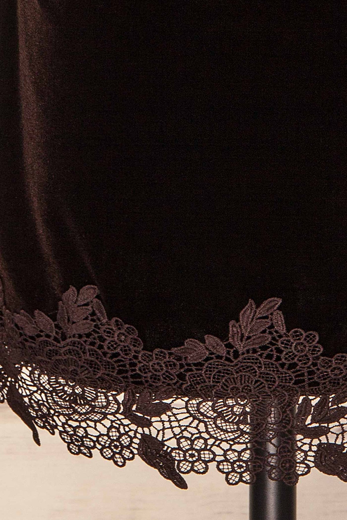 fabric view of Appietto Brown Velvet Short Dress at La petite garçonne