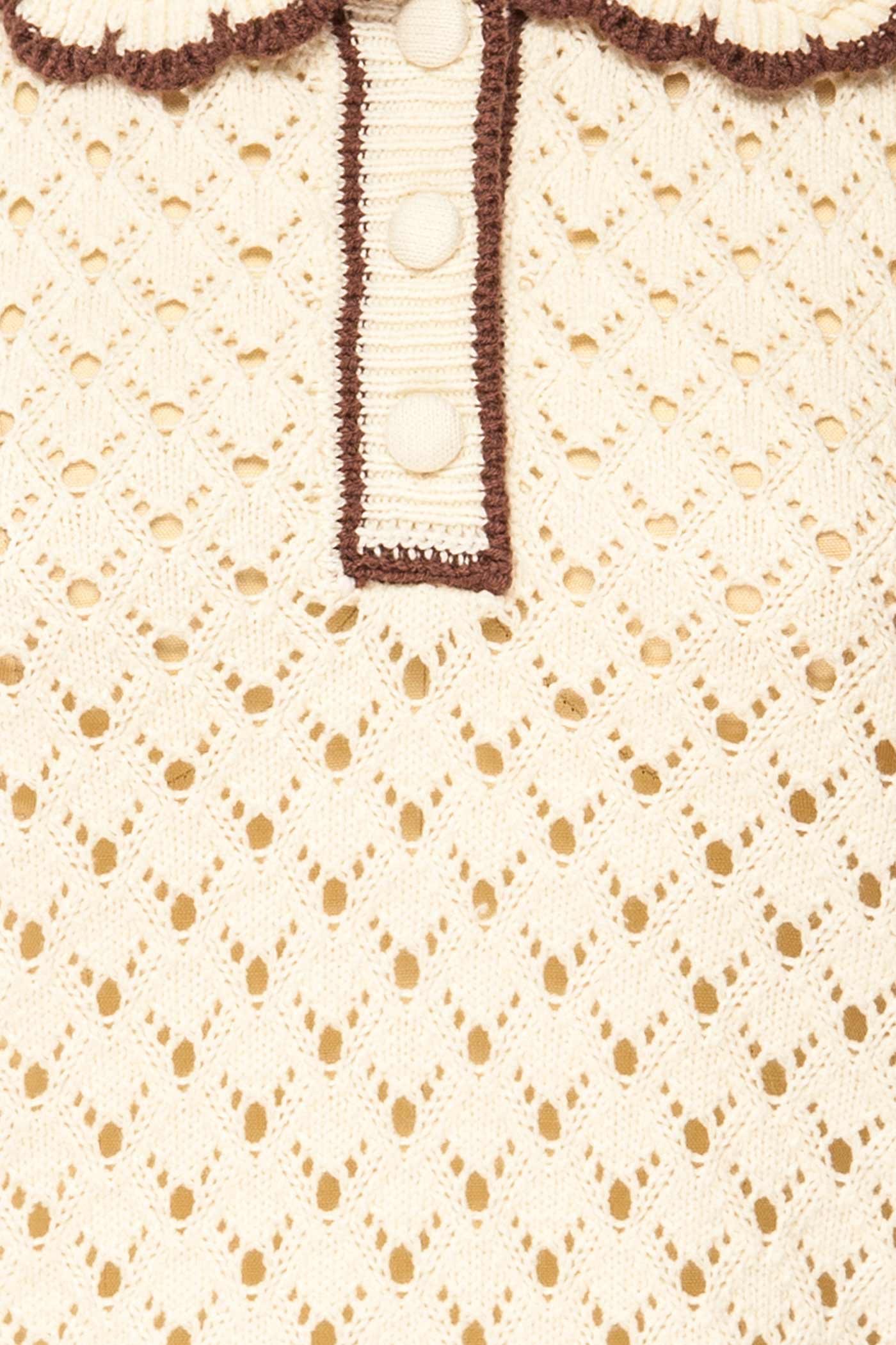 Aquileia | Cream Knitted Top with Eyelets