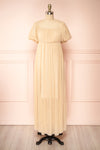 Araminta Beige Pleated Maxi Babydoll Dress | Boutique 1861 front view