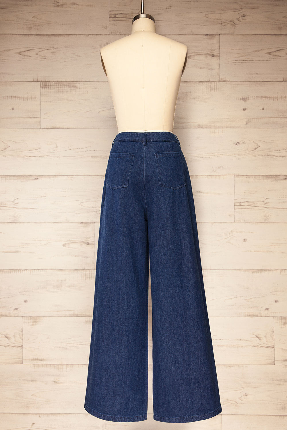 Arandas Wide-Leg Denim Pants with Pleats | La petite garçonne back view