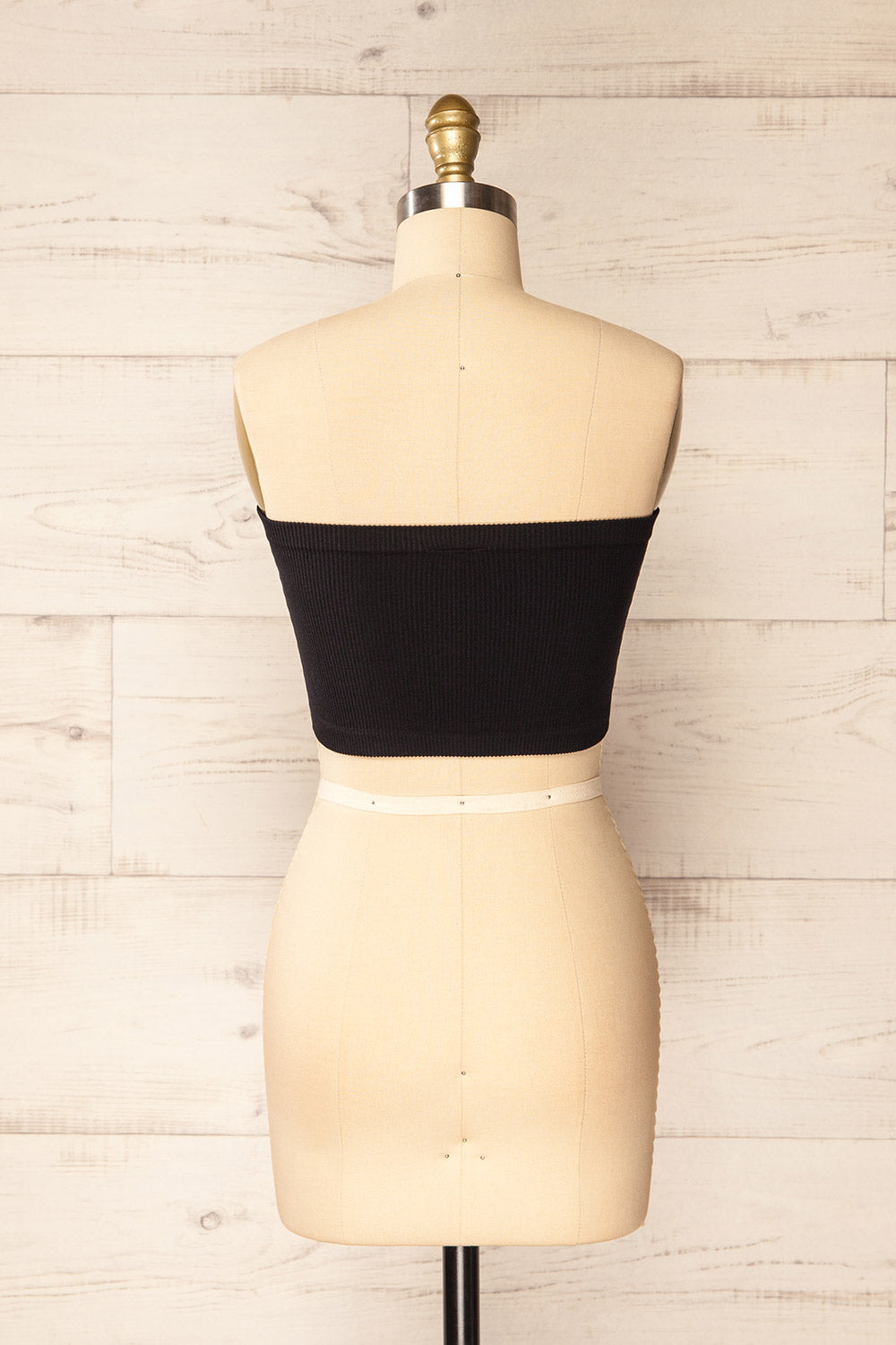 Arcachon Black Ribbed Bandeau Top | La petite garçonne back view