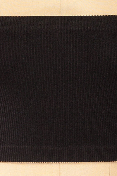 Arcachon Black Ribbed Bandeau Top | La petite garçonne fabric