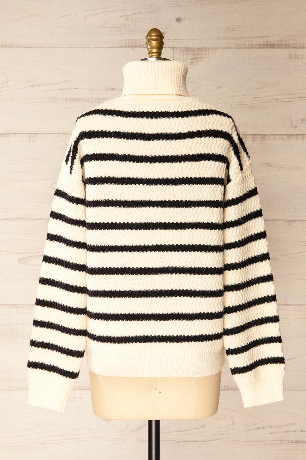Arcot Striped Knit Turtleneck Sweater | La petite garçonne back view