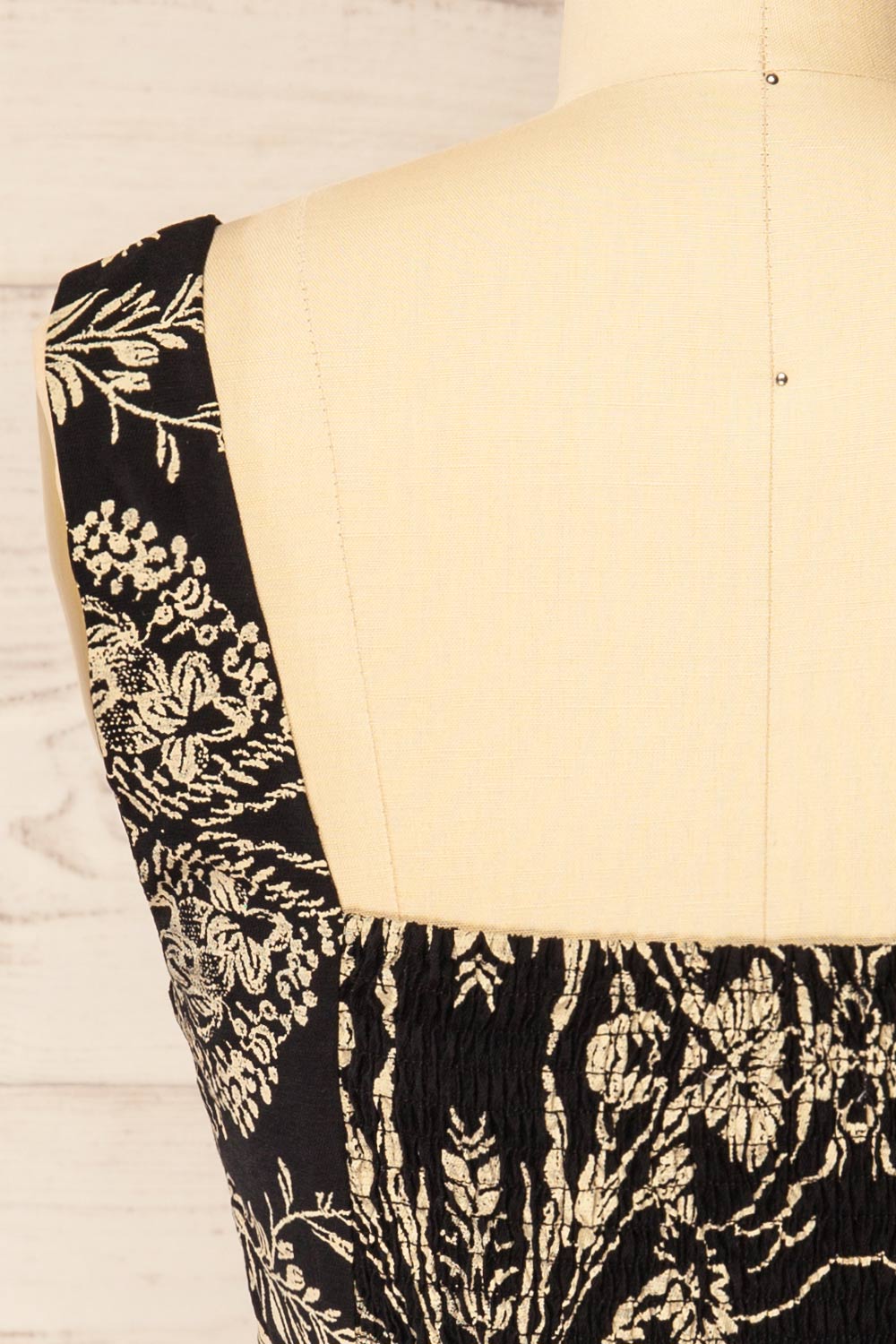 Ardane Black White Floral Cropped Top with Square Neck | La petite garçonne back