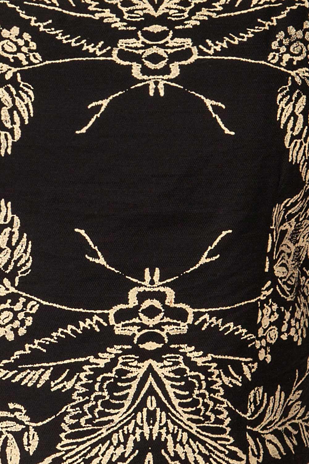 Ardane Black White Floral Cropped Top with Square Neck | La petite garçonne fabric 