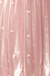 Ardelle Short Mauve Babydoll Dress w/ Pearls | Boutique 1861 fabric
